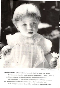 1957 Print Ad Bell Telephone System Troubled Lady Tear Photograph Harold Holmes - Picture 1 of 1