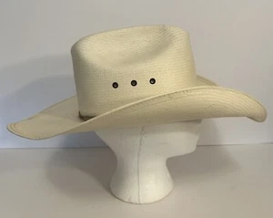 RESISTOL Stroh Cowboy Hut 8X Shantung Panama Gr. 6 7/8 selbstkonform lang oval - Bild 1 von 15