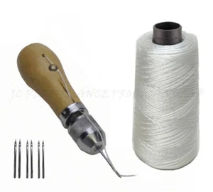 JCP Leather Canvas Tent Sewing Awl Quick Stitch Repair Tool Heavy Duty Thread  - Picture 1 of 3