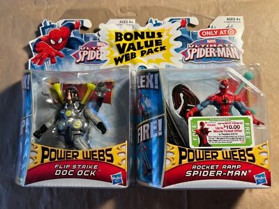 ¡FIGURAS DE ACCIÓN POWER WEBS FLIP STRIKE DOC OCK & ROCKET RAMP SPIDER-MAN! NUEVO 2012 Foto 1 de 4