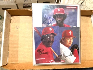 Garry Maddox Autographed 4x6 photo card + mel roberts,+bob ayrault autographs al - Picture 1 of 1