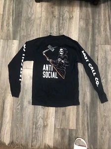 Anti Social Last Call Co. Long Sleeve Grim Reaper Shirt Men’s Small - Picture 1 of 9