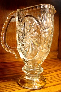 Vintage schwerer Bleikristall geschliffen Glas Krug mit Griff 10" Made in Germany 653 - Bild 1 von 6