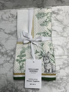 WILLIAM SONOMA GARTENGITTER ABENDESSEN SERVIETTEN 4ER-SET. NEU - Bild 1 von 9