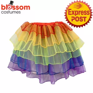 TM269 Rainbow Tutu Skirt Costume Burning Man Mardi Gras Pride Festivals LGTB - Picture 1 of 2