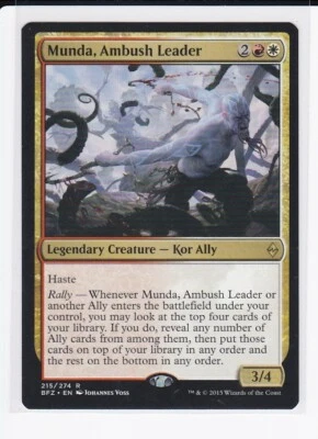 MTG Munda, Ambush Leader Battle for Zendikar 215/274 Regular Rare - Image 1 of 2