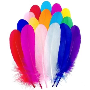 100 Pcs Colorful Goose Feathers 6-8 Inch for DIY Dream Catchers Wedding Decor - Picture 1 of 6