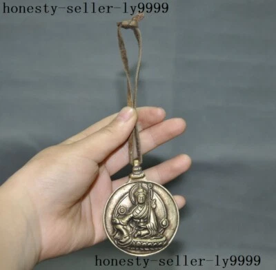 Templo Budismo Tibetano Bronce Guru Rinpoche Padmasambhava Buda Amuleto Colgante Foto 1 de 4