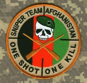 SPECIAL FORCES SFG ODA 555 AFGHANISTAN PATCH: SNIPER TEAM - ONE SHOT ONE KILL - Picture 1 of 2