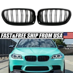 Parrilla delantera de doble listón negra brillante para BMW F10 F11 M5 2010-2016 11 - Imagen 1 de 12