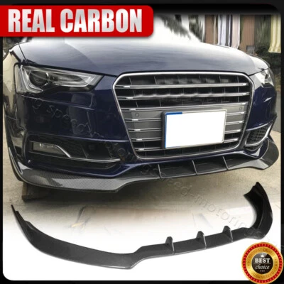 Fits Audi S5 Facelift B8 2012-16 REAL CARBON Fiber Front Bumper Lip Splitter Kit Foto 1 de 4