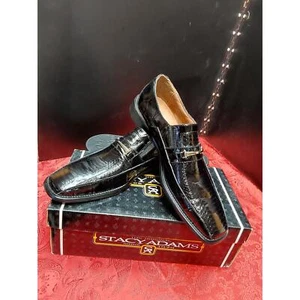 New Men's Dress Shoes STACY ADAMS Size 10M  #24473 Black Snake Jarvis Slip on  - Bild 1 von 10