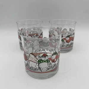 Princess House Weihnachten Eislaufen Bär Tumbler kurze Feiertagsgläser 3er Set - Bild 1 von 5