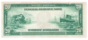1914 $20 New York Federal Reserve Note. VF.  Y00012255