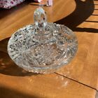 Vintage 70’s? Indiana Glass -  Clear Pressed Glass - 7” Candy Dish with Lid