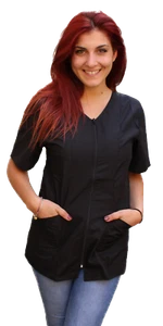 Grembiule CAMICE estetista parrucchiera NERO da lavoro DENTISTA DONNA - Foto 1 di 7