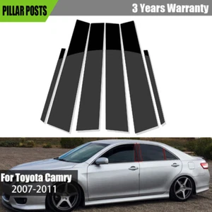 Glossy Piano Black Window Pillar Post Trim Cover 4dr For Toyota Camry 2007-2011 - Picture 1 of 5