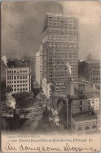 1908 PITTSBURGH, Pennsylvania Postcard "Farmers Deposit National Bank Building" - Picture 1 of 2