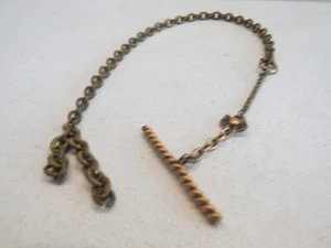 Catena/fob orologio vintage vittoriano 1890 tono ORO ~ 13"  - Foto 1 di 3