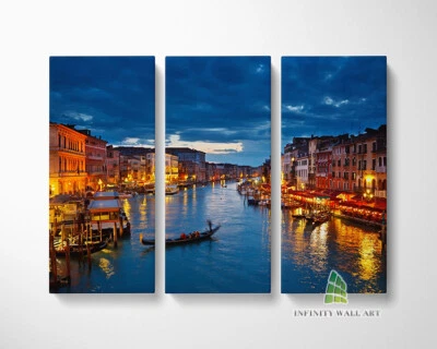 Venice Italy Canal Canvas Panel Art Wall Art Print Picture Travel Decor -C203 - Image 1 of 4