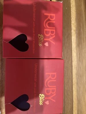 NEW 2 Pair Ruby Love Bliss Period Underwear Teens YE 11/12 Blue Navy - Image 1 of 3