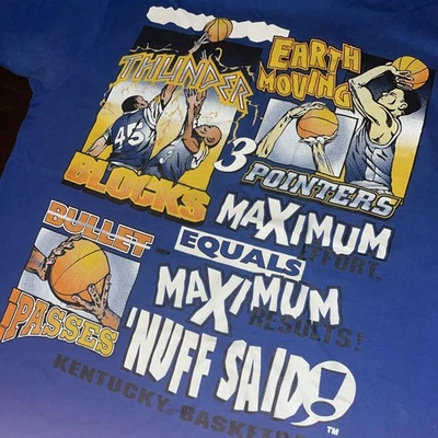 Винтажная футболка 1990-х KENTUCKY баскетбол XL wildcats NUFF SAID комиксы marvel - Изображение 1 из 4