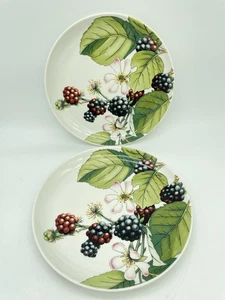 2 piatti insalata Portmeirion Eden frutta mora larghezza 9" ottime condizioni leggi - Foto 1 di 12