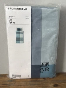 NEW Ikea BRUNKRISSLA Twin Duvet Cover & Pillowcase Blue Gray Cotton 59”x79” - Picture 1 of 5