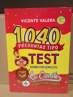 1040 PREGUNTAS TIPO TEST. DOMINA POR COMPLETO LA CONSTI, LA CONSTITUCIÓN ESPAÑOL - Imagen 1 de 2