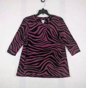 Chico's Zenergy Women's Size 12 / 14 (2) French Terry Print Tunic 3/4 Sleeve  - Picture 1 of 11