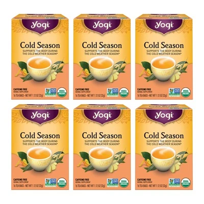 Yogi Tea Cold Season Tea - 16 Tea Bags per Pack (6 Packs) - Organic Respirato... - Imagem 1 de 4