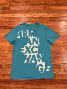 Armani Exchange AOP Spell Out Graphic T Shirt Men M - Picture 1 of 5