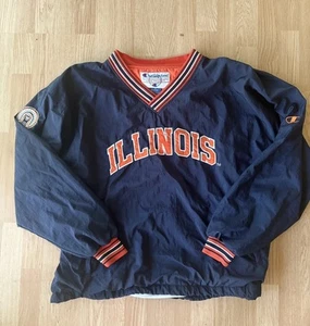 Vintage Illinois Fighting Illini Champion Pullover Windbreaker Jacke XL NCAA - Bild 1 von 7