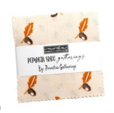 MODA BRAND NEW RANGE Pumpkin Spice Gatherings Charm Pack 42 x 2.5 inch Squares - Image 1 of 4