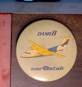 VINTAGE Dash 8 NorOntair – PIN BACK BUTTON – 1-3/8” DIAMETER - Picture 1 of 2