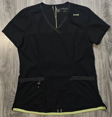 Camisa Médica Urbane Ultimate Cuello en V Negra Verde Para Mujer Talla Mediana  Foto 1 de 4