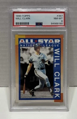 1990 Topps Will Clark Baseball Card #397 PSA 8 Near Mint-Mint - Image 1 of 3