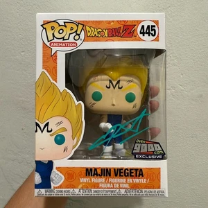 Funko POP! Dragon Ball Z Majin Vegeta #445 Over9000.com SIGNED Christopher Sabat - Picture 1 of 8