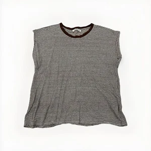 Sportscraft 100% Linen T-Shirt Size Large Brown and White Stripe exc cond - Picture 1 of 4
