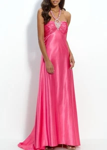 Neu ohne Etikett Sean Collection Neckholder Pailletten Perlen Kleid/Kleid rosa Größe 4 - Bild 1 von 18