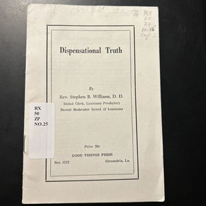Rare Pamphlet, Dispensational Truth, Stephen B Williams - Picture 1 of 3