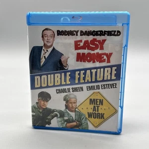 Easy Money/Men At Work (Blu-Ray, 2015) Rodney Dangerfield Charlie Sheen OOP - Picture 1 of 5
