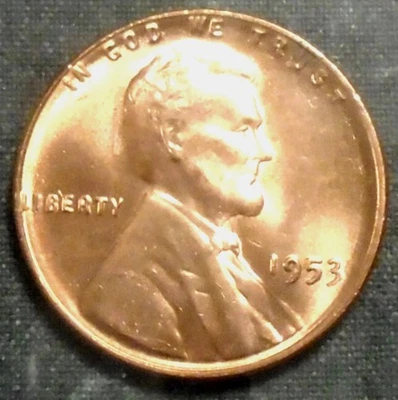 1953 Wheat Cent BU FuLL RED BRILLIANT UNCIRCULATED Harder Date MANY BU Dates! - Image 1 of 3