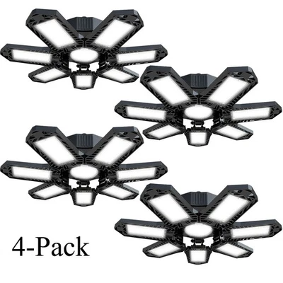 4 Pack E26/E27 Deformable LED Garage Light Bright Ceiling Lights Fixture Bulb US - Image 1 of 4