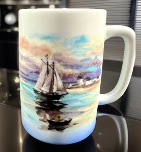 Vintage Otagiri Japan Sailboat Sea Ocean Coffee Tea Mug Cup - Picture 1 of 7