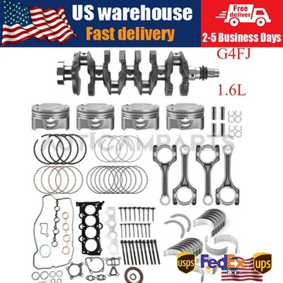 NUEVO Kit de reconstrucción de revisión de motor turbo cigüeñal y varillas para Hyundai KIA G4FJ 1,6 L Foto 1 de 4