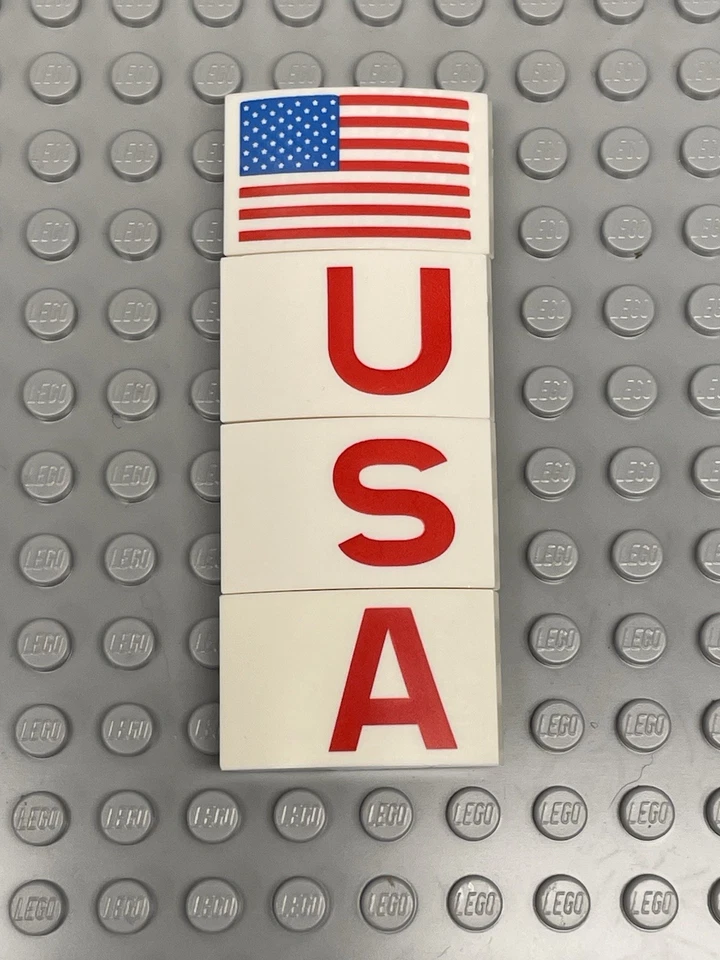 LEGO. USA letters and Flag printed slopes from set 21309/92176. Used. - Image 1 of 4