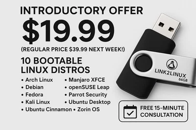 Linux Top 10 USB 3.0 Distros de arranque--Arch, Ubuntu, Kali, Fedora, Debian, Parrot Foto 1 de 4