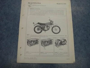 1973 1974 XL100 73 74 XL 100 HONDA OEM DEALER ASSEMBLY SET UP MANUAL - Picture 1 of 2