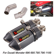 Slip for Ducati Monster 696 695 795 796 1100 Exhaust Mid Link Pipe Muffler Tips (Fits: Ducati)